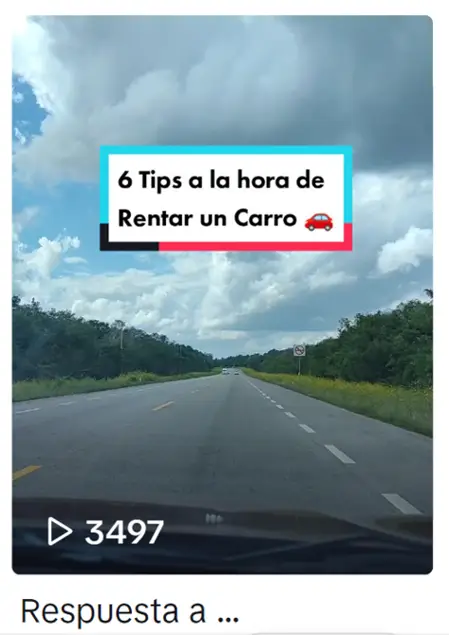 video de tiktok 6 tips a la hora de rentar un carro